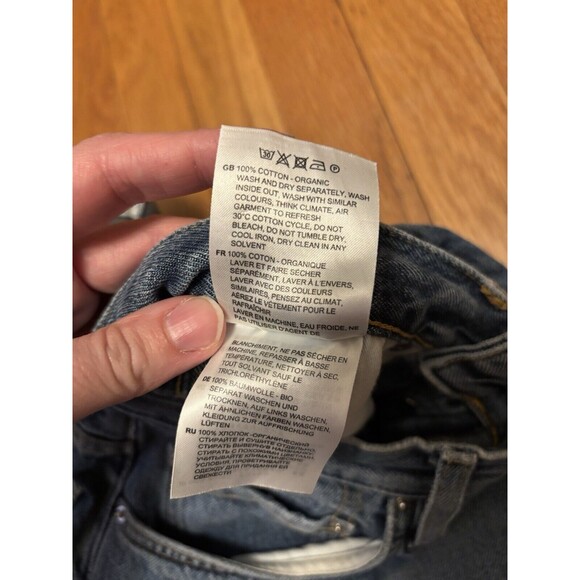 Toteme Classic Cut Denim Blue Cotton Vintage Wash Straight Leg Cropped Size 27 - Picture 9 of 12